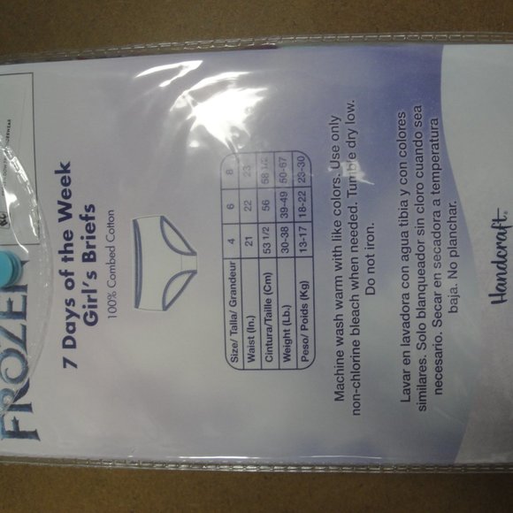 Disney Frozen Theme 7 Day of the Week Panties  Size 6 - Picture 2 of 5
